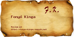 Fonyó Kinga névjegykártya