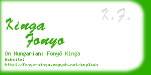 kinga fonyo business card